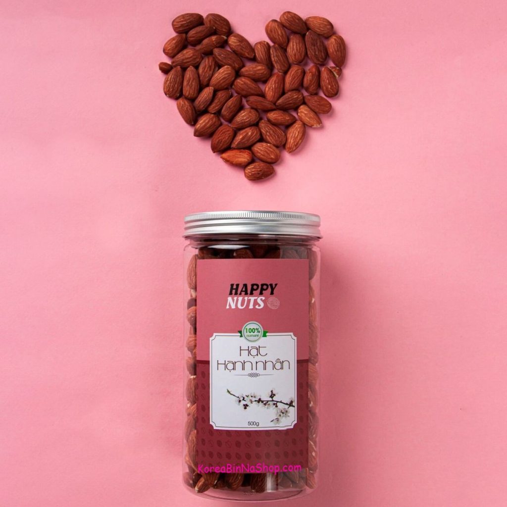 Hạt Hạnh Nhân Mỹ Rang Roasted USA Almonds 500gr - Happy Nuts
