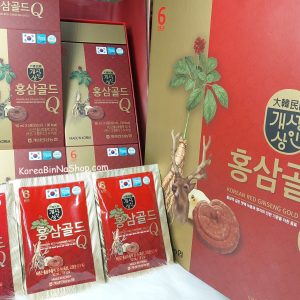 Hồng Sâm Nhung Hươu Linh Chi Hàn Quốc Q Gold GaeSeongSangIn Korean Red Ginseng Gold 50ml x 30 gói 개성상인 홍삼 골드 큐 액기스 음료
