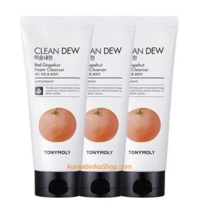 Sữa rửa mặt Bưởi Hồng Tonymoly Clean Dew Red Grapefruit Foam Cleanser 토니모리 이슬내린 레드자몽 폼 클렌저