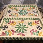 Khay Xà Cừ Mosaic Chữ Nhật Handmade Khay Decor Thủ Công Đa Sắc Trang Trí Bàn, Nhà Cửa