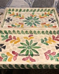 Khay Xà Cừ Mosaic Chữ Nhật Handmade Khay Decor Thủ Công Đa Sắc Trang Trí Bàn, Nhà Cửa