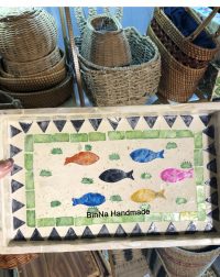 Khay Xà Cừ Mosaic Chữ Nhật Handmade Khay Decor Thủ Công Đa Sắc Trang Trí Bàn, Nhà Cửa