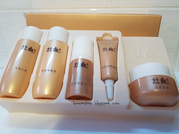 Hanyul Geuk Jin Skin 25ml + Emulsion 25ml+ Essence 7ml + Cream 8ml + Eye Cream 5ml 한율 극진 스킨
