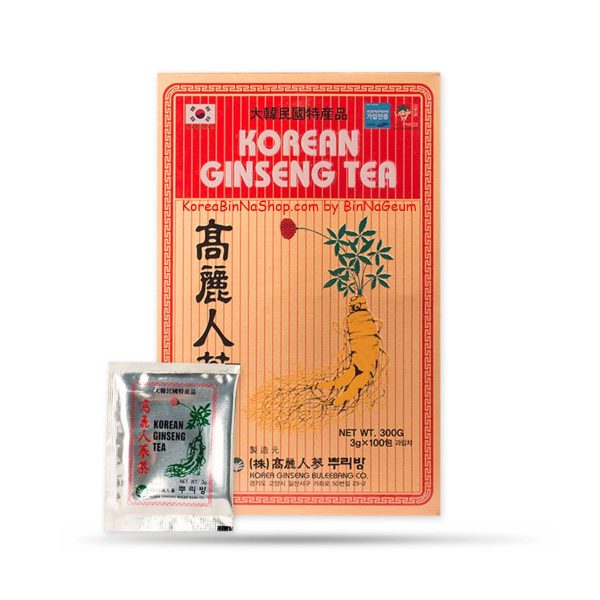 Trà Sâm Hàn Quốc Buleebang Korea Ginseng Tea 3g x 100 gói 고려인삼뿌리방 인삼차